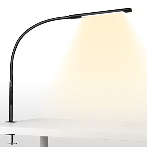 Eyocean 12W Desk Lamp, with Clamp, Eye Protection LED, Adjustable Color Temperature, Touch Control, Memory and Timing Function, for Beautiful Crafts Reading Enjoyment