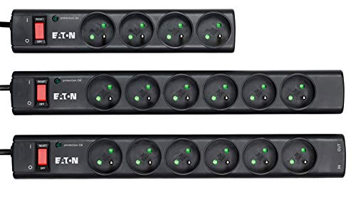 Eaton Multiprise/Parafoudre - Eaton Protection Strip 4 FR - PS4F - 4 prises FR - Noir