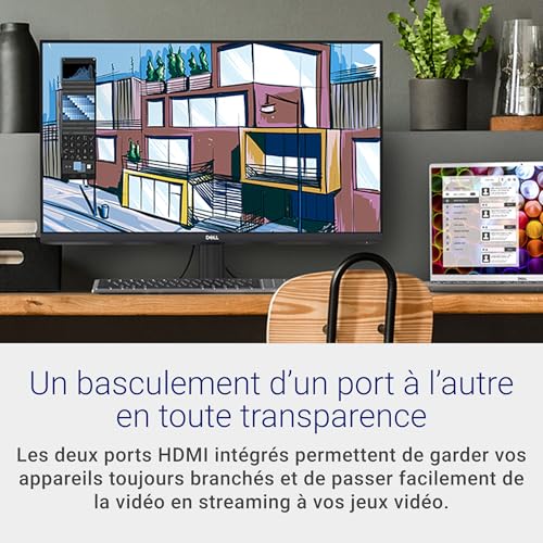 Dell S2721NX 27" Full HD (1920x1080) Écran PC, 75Hz, IPS, 4ms, AMD FreeSync, Bords Ultra-Fins, 2x HDMI, Garantie 3 ans, Noir