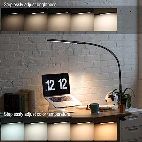 Eyocean 12W Desk Lamp, with Clamp, Eye Protection LED, Adjustable Color Temperature, Touch Control, Memory and Timing Function, for Beautiful Crafts Reading Enjoyment