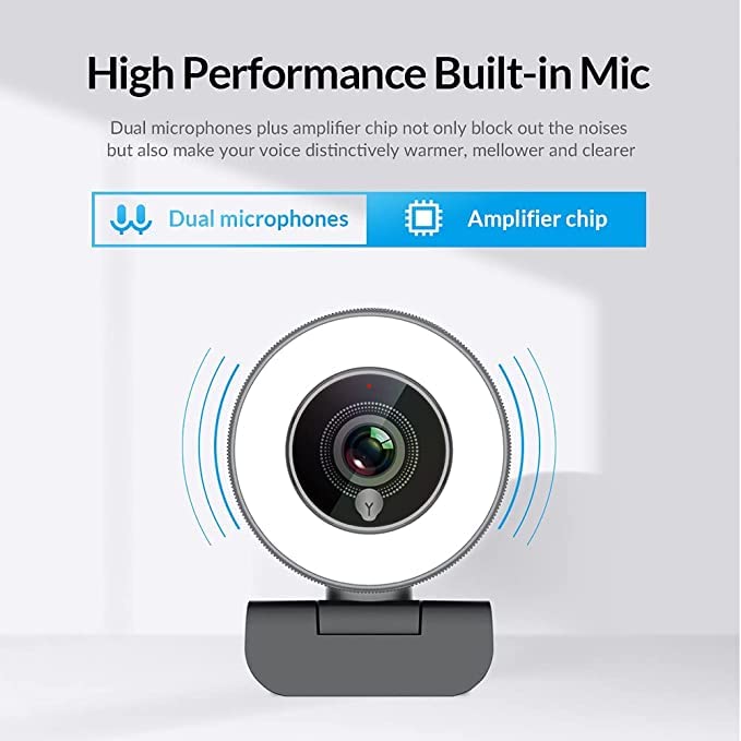 Angetube Webcam pour Le Streaming De Jeux en Streaming 1080P/Anneau Lumineux Réglable Intégré/Autofocus (AF) Avancé Streamer Webcam pour Xbox One Gamer, Facebook Et Youtube Streamer