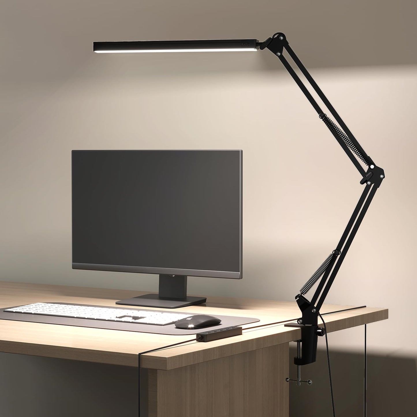 Meltrck Lampe de Bureau LED Architecte avec Pinte - 1200LM CRI≥90, 5 Modes & 11 Niveaux Luminosité, Bras Articulé 360°, Contrôle Tactile 3000K-6000K - Pour Studio/Chambre/Bureau
