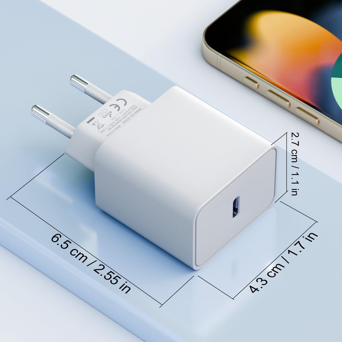 Lot de 2 pour Chargeur Rapide iPhone, 20W PD USB-C Prise Secteur avec 2m Câble USB C vers Lightning pour iPhone 14/14 pro/13/13 Pro/13 Pro Max/13 Min