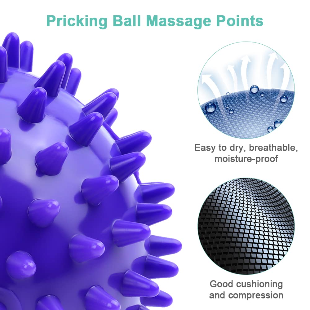 URAQT Set unique de 3 balles de massage différentes, Massage de Trigger Point, Boule Myofasicale, Boule d'exercice, Balle de Massage Pour Masser les Pieds, dos, épaules, Bras