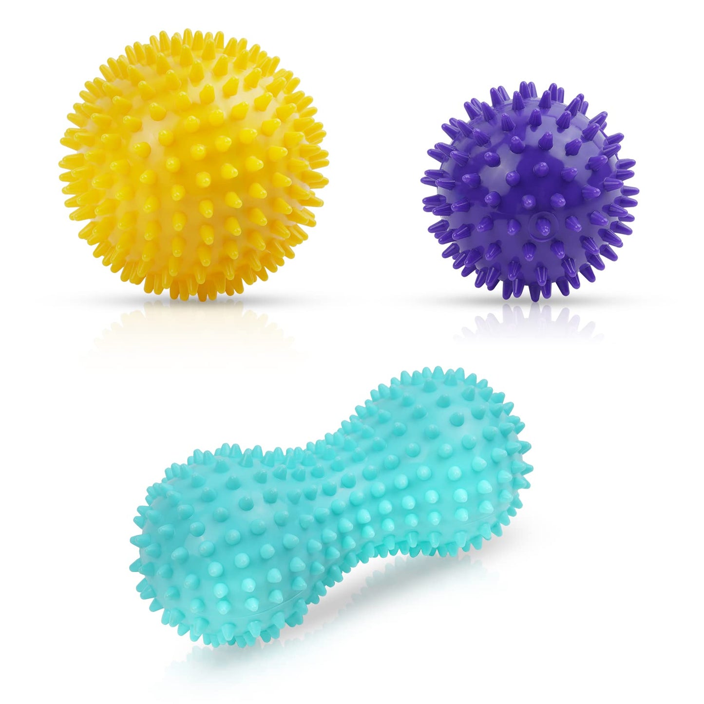 URAQT Set unique de 3 balles de massage différentes, Massage de Trigger Point, Boule Myofasicale, Boule d'exercice, Balle de Massage Pour Masser les Pieds, dos, épaules, Bras