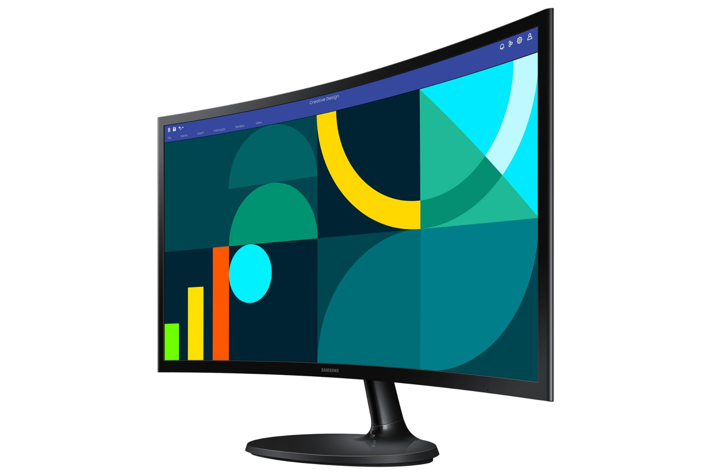 SAMSUNG S36GD Essential S24D364GAU 24" Curved Monitor with VA Panel, Full HD Resolution, 4ms Response Time, 100Hz Refresh Rate, Eco Saving Plus, Flicker Free, Black