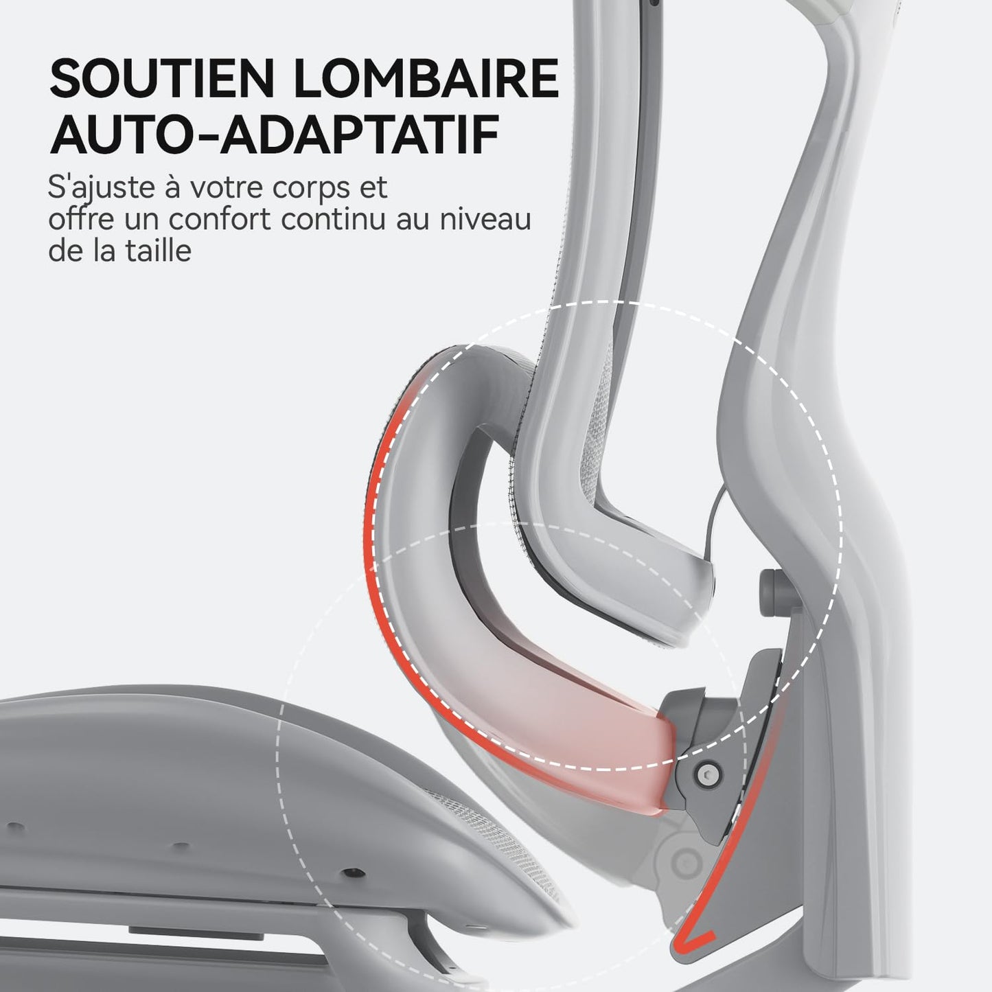 SIHOO Doro C300 Chaise de Bureau Ergonomique avec Accoudoirs Ultra Doux en 3D, Soutien Lombaire Dynamique pour Chaise Bureau à Domicile, Fauteuil de Bureau avec Dossier réglable(Blanc)
