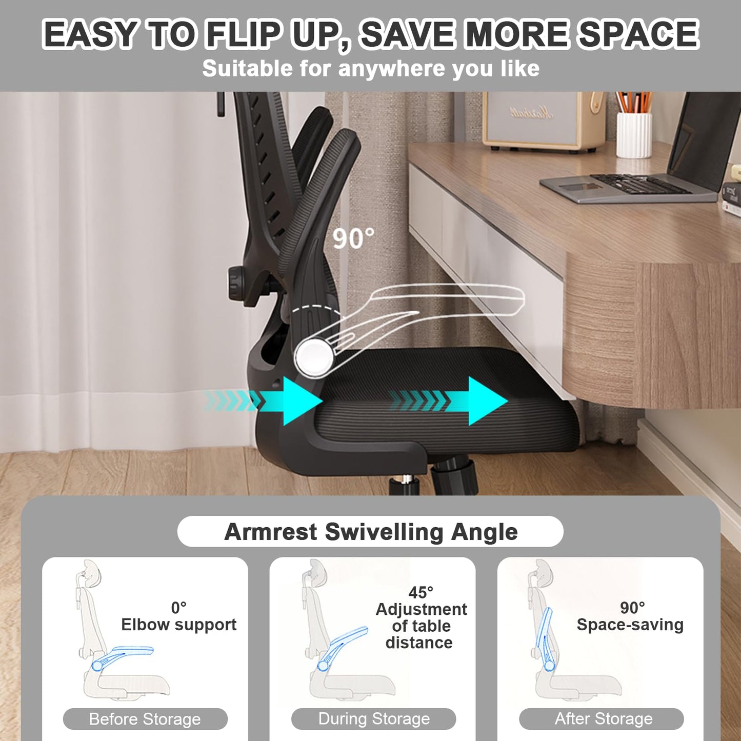 LEVIPE Chaise de Bureau - Ergonomique avec Support Lombaire, Accoudoirs, Appuie-tête réglables, Fauteuil d'ordinateur Pivotant à Haut Dossier Confortable pour Bureau à Domicile