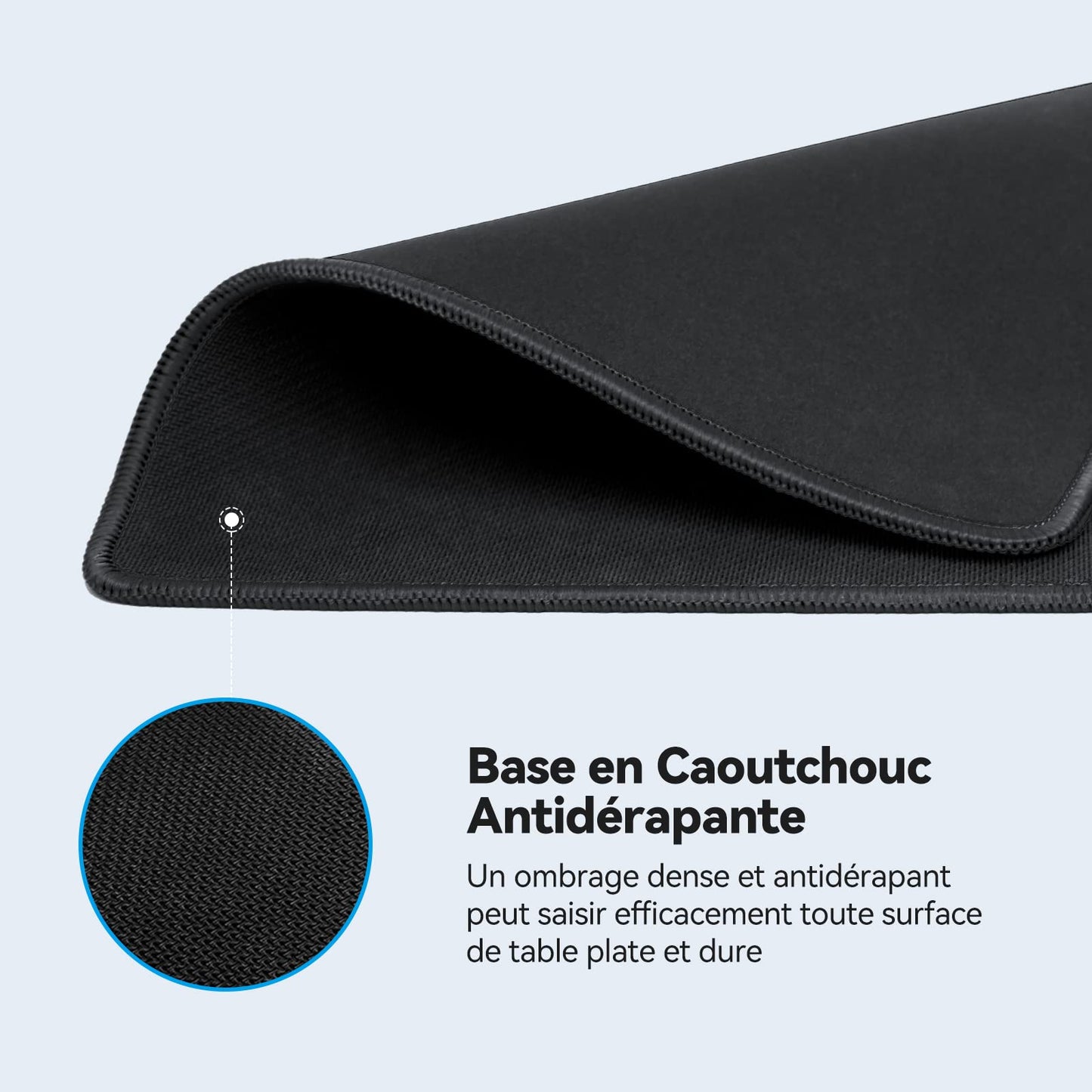 TECKNET Tapis de Souris, 27x21 cm Tapis de Souris Gamer Mousepad avec Base en Caoutchouc Imperméable et Antidérapante pour PC Bureau, Travail, Jeux, Ordinateur Portable, Ordinateur, Maison-Noir