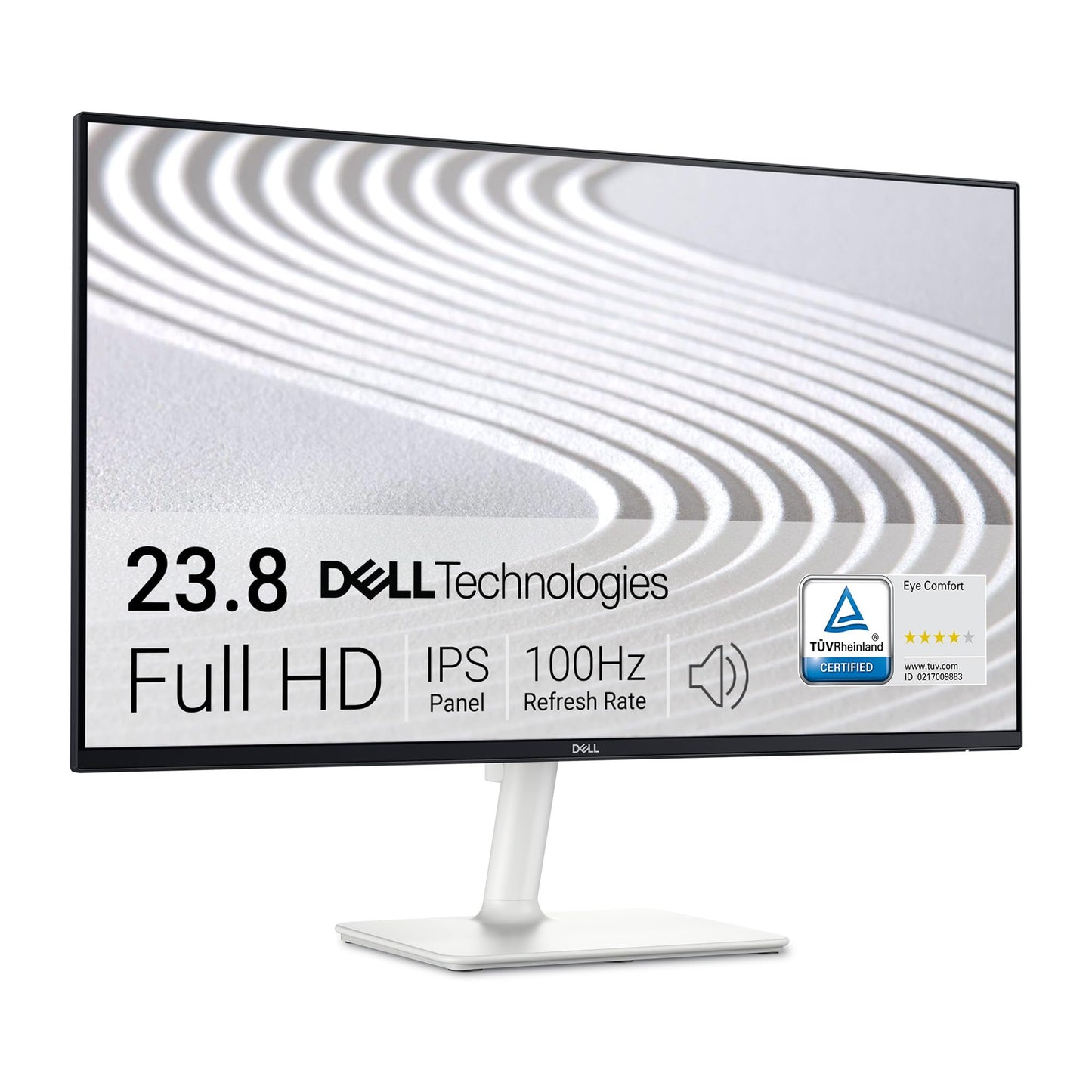 Dell S2425H 24" Full HD (1920x1080) Écran PC, 100Hz, IPS, 4ms, 99% sRGB, Haut-parleurs intégrés, Bords Ultra-Fins, 2X HDMI, Garantie 3 Ans, Blanc