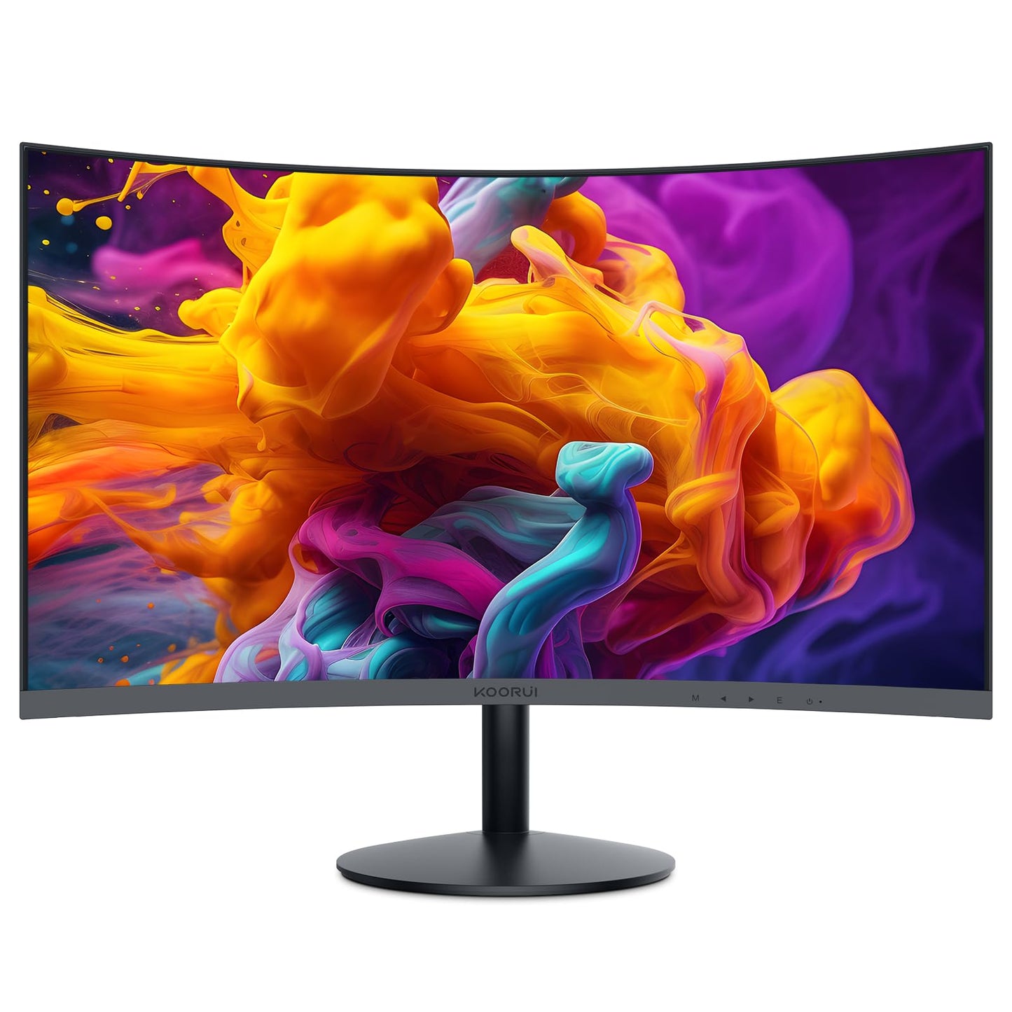 KOORUI Écran PC Incurvé - Dalle VA 23.6 Pouces, Résolution FHD (1920 x 1080), 1800R, 60Hz, 5ms, HDMI, VGA, Réglage de l’Inclinaison, Angle de Vision de 178°, Ecran pc Gamer Incurvé, Noir