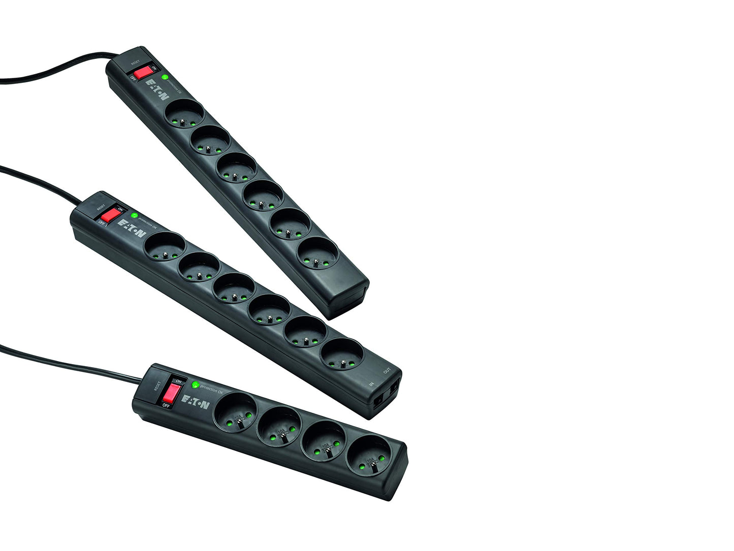 Eaton Multiprise/Parafoudre - Eaton Protection Strip 4 FR - PS4F - 4 prises FR - Noir