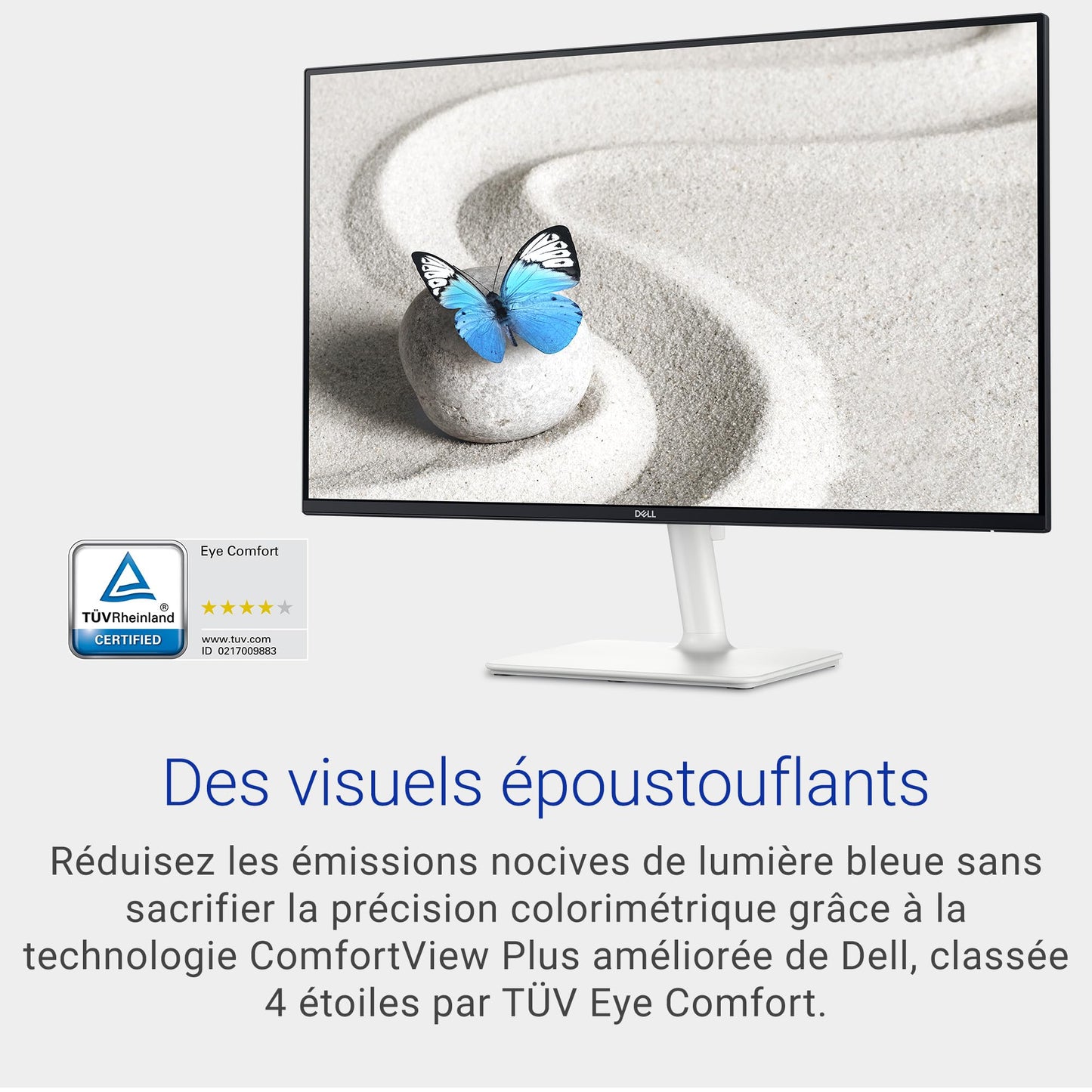 Dell S2425H 24" Full HD (1920x1080) Écran PC, 100Hz, IPS, 4ms, 99% sRGB, Haut-parleurs intégrés, Bords Ultra-Fins, 2X HDMI, Garantie 3 Ans, Blanc