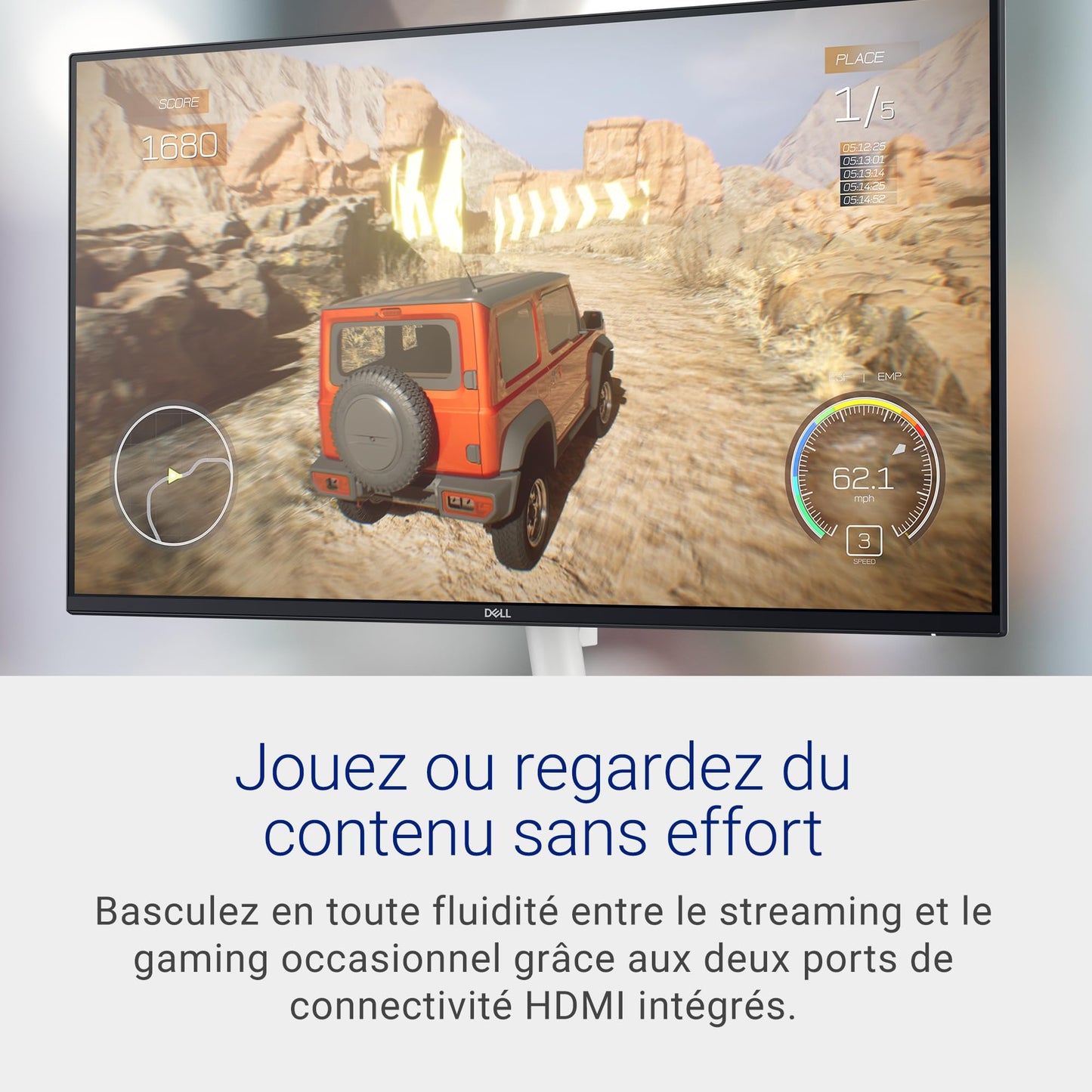 Dell S2425H 24" Full HD (1920x1080) Écran PC, 100Hz, IPS, 4ms, 99% sRGB, Haut-parleurs intégrés, Bords Ultra-Fins, 2X HDMI, Garantie 3 Ans, Blanc