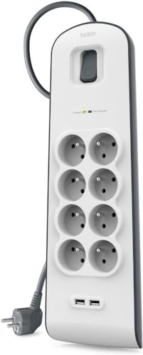 Belkin BSV804ca2M 8 prises Avec 2 ports USB - Blanc