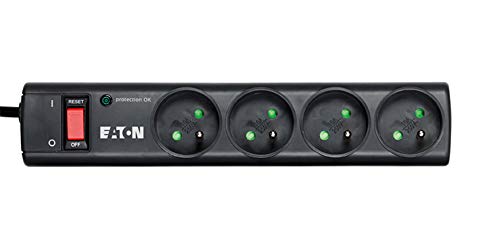 Eaton Multiprise/Parafoudre - Eaton Protection Strip 4 FR - PS4F - 4 prises FR - Noir