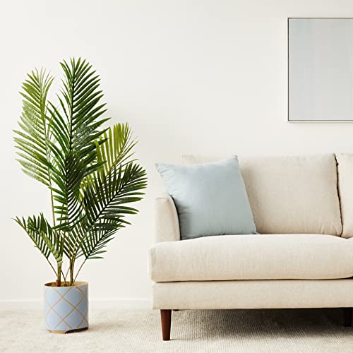 Amazon Basics Palmier artificiel avec pot de fleurs en plastique, 119.8 cm, vert