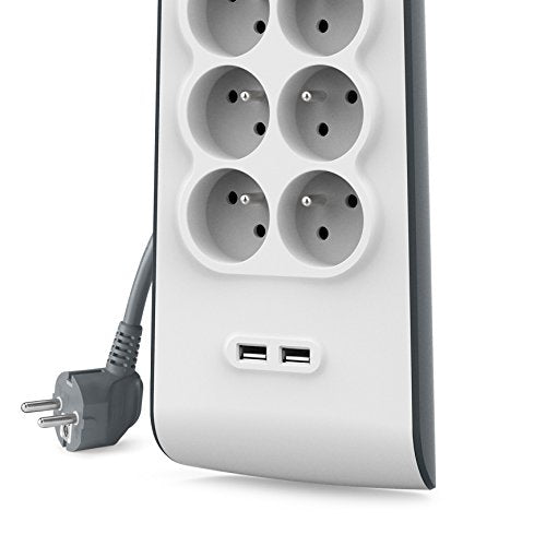 Belkin BSV804ca2M 8 prises Avec 2 ports USB - Blanc