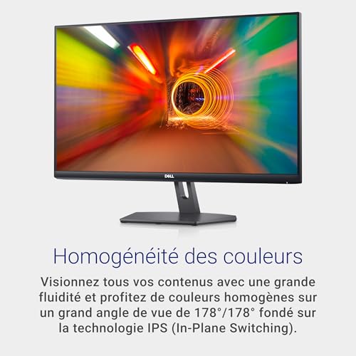 Dell S2721NX 27" Full HD (1920x1080) Écran PC, 75Hz, IPS, 4ms, AMD FreeSync, Bords Ultra-Fins, 2x HDMI, Garantie 3 ans, Noir