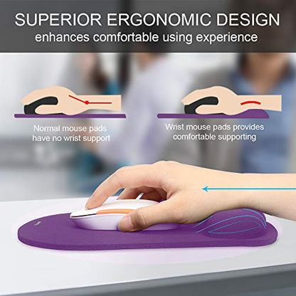 TECKNET Tapis de Souris, Confort avec Repose-Poignet Ergonomique