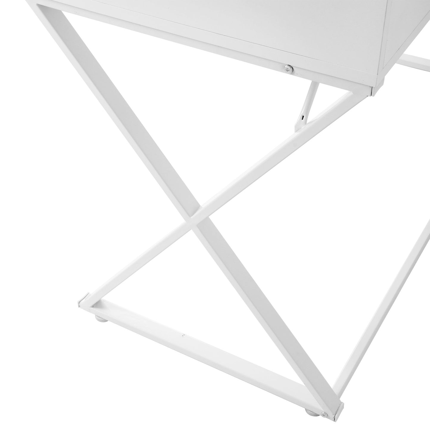 WOLTU Bureau d'ordinateur avec 3 tiroirs, 110x50x75cm, Blanc, Table de Bureau en Acier et MDF, Table de Travail, PC Table