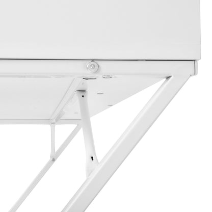 WOLTU Bureau d'ordinateur avec 3 tiroirs, 110x50x75cm, Blanc, Table de Bureau en Acier et MDF, Table de Travail, PC Table