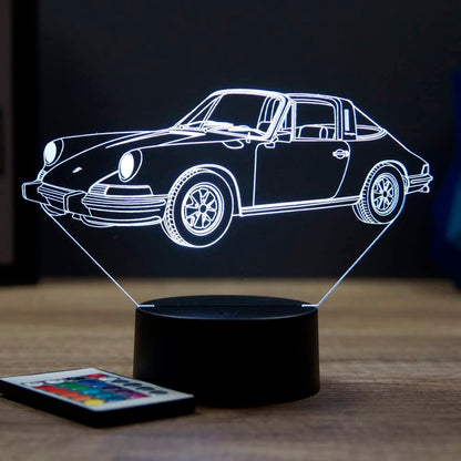 Lampe 911 Targa 1973 16 Couleurs PERSONNALISABLE, Avec Un Nom Ou Un Message, Lampe 3D, Veilleuse Ambiance Chambre, Lampe De Chevet, Porsche 911, Automobile, Voiture De Sport