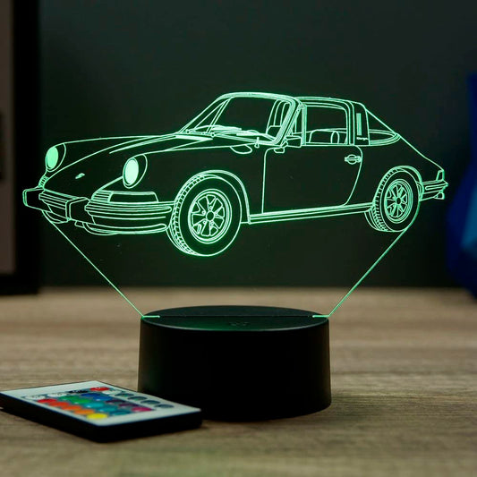 Lampe 911 Targa 1973 16 Couleurs PERSONNALISABLE, Avec Un Nom Ou Un Message, Lampe 3D, Veilleuse Ambiance Chambre, Lampe De Chevet, Porsche 911, Automobile, Voiture De Sport