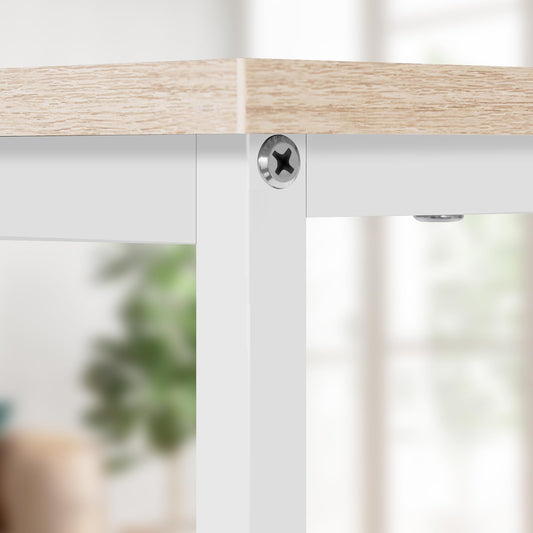 WOLTU Bureau, 140x60 cm, Poste Informatique, Table de Travail, Poste de Travail, Bureau Ordinateur, Cadre en Métal, en Bois d'Ingénierie, pour Chambre, Chêne Clair