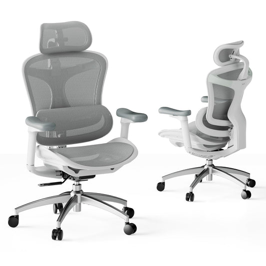 SIHOO Doro C300 Chaise de Bureau Ergonomique avec Accoudoirs Ultra Doux en 3D, Soutien Lombaire Dynamique pour Chaise Bureau à Domicile, Fauteuil de Bureau avec Dossier réglable(Blanc)