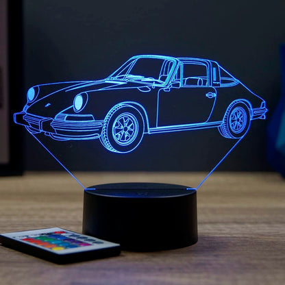 Lampe 911 Targa 1973 16 Couleurs PERSONNALISABLE, Avec Un Nom Ou Un Message, Lampe 3D, Veilleuse Ambiance Chambre, Lampe De Chevet, Porsche 911, Automobile, Voiture De Sport