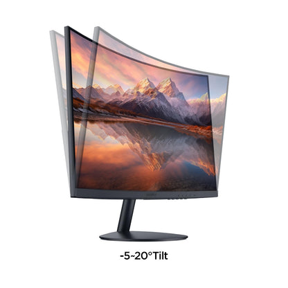 KOORUI Écran PC Incurvé - Dalle VA 23.6 Pouces, Résolution FHD (1920 x 1080), 1800R, 60Hz, 5ms, HDMI, VGA, Réglage de l’Inclinaison, Angle de Vision de 178°, Ecran pc Gamer Incurvé, Noir