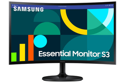 SAMSUNG S36GD Essential S24D364GAU 24" Curved Monitor with VA Panel, Full HD Resolution, 4ms Response Time, 100Hz Refresh Rate, Eco Saving Plus, Flicker Free, Black