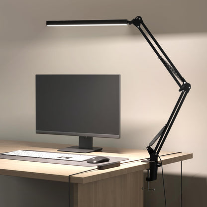Meltrck Lampe de Bureau LED Architecte avec Pinte - 1200LM CRI≥90, 5 Modes & 11 Niveaux Luminosité, Bras Articulé 360°, Contrôle Tactile 3000K-6000K - Pour Studio/Chambre/Bureau