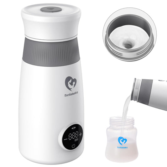 Chauffe Biberon Portable Nomade, Chauffe Biberon et Mélangeur Instantanée et Automatique, pour Lait Maternel ou Formule, avec Affichage de Température Numérique LED, Idéal pour les Voyages