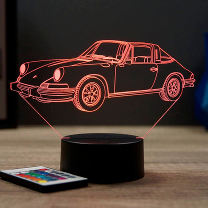 Lampe 911 Targa 1973 16 Couleurs PERSONNALISABLE, Avec Un Nom Ou Un Message, Lampe 3D, Veilleuse Ambiance Chambre, Lampe De Chevet, Porsche 911, Automobile, Voiture De Sport