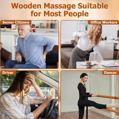 ACWOO Rouleau Massage Bois, 8PCS Ensembles d'outils de Massage en Bois Kit Maderotherapie, Masseur Anti Cellulite Drainage Lymphatique, Masseur Bois de Anti Cellulite Kit Massage Bois Professionnelle