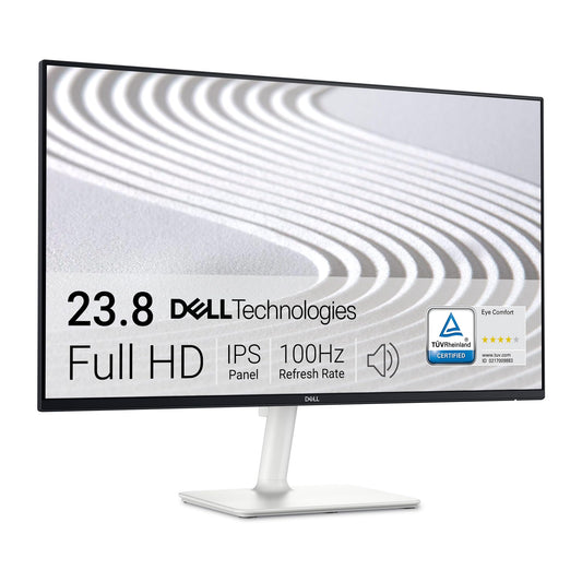 Dell S2425H 24" Full HD (1920x1080) Écran PC, 100Hz, IPS, 4ms, 99% sRGB, Haut-parleurs intégrés, Bords Ultra-Fins, 2X HDMI, Garantie 3 Ans, Blanc