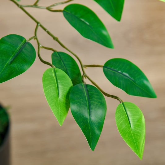 HOMCOM Arbre Artificiel Plante Artificielle ficus H.1,35 m Tronc Branches Liane Lichen Feuilles Grand réalisme Pot Inclus
