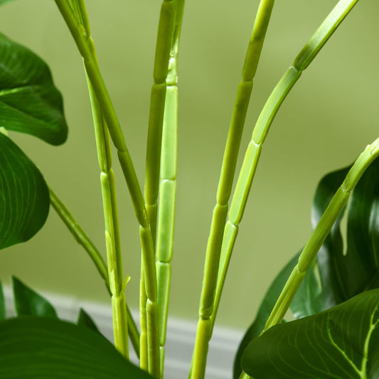 HOMCOM Plantes artificielles, Monstera Deliciosa, 120 cm de plante artificielle avec 15 branches, plante d'intérieur, arbre artificiel, plante décorative pour l'intérieur, vert