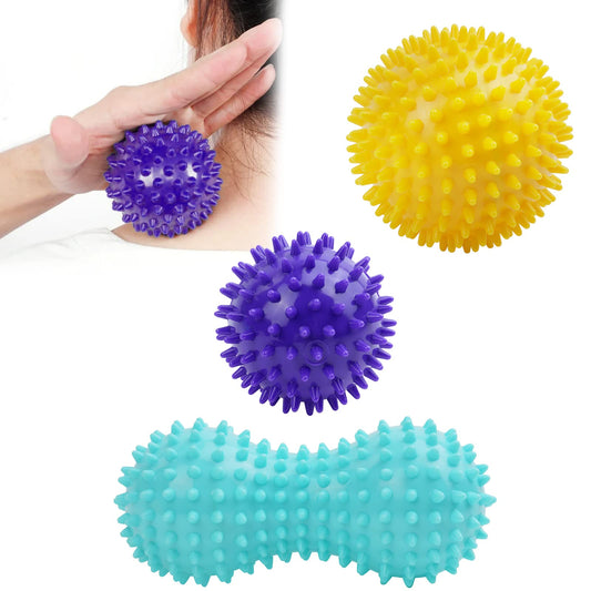 URAQT Set unique de 3 balles de massage différentes, Massage de Trigger Point, Boule Myofasicale, Boule d'exercice, Balle de Massage Pour Masser les Pieds, dos, épaules, Bras