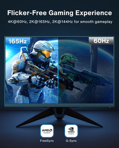 IVANKY Câble DisplayPort 144Hz 2m, [Certifié VESA] Supporte 4K@60Hz, 2K@144Hz, 2K@165Hz, avec FreeSync et G-Sync, pour ASUS, Dell, Acer, Carte Graphique GTX, Moniteur de jeu 144Hz