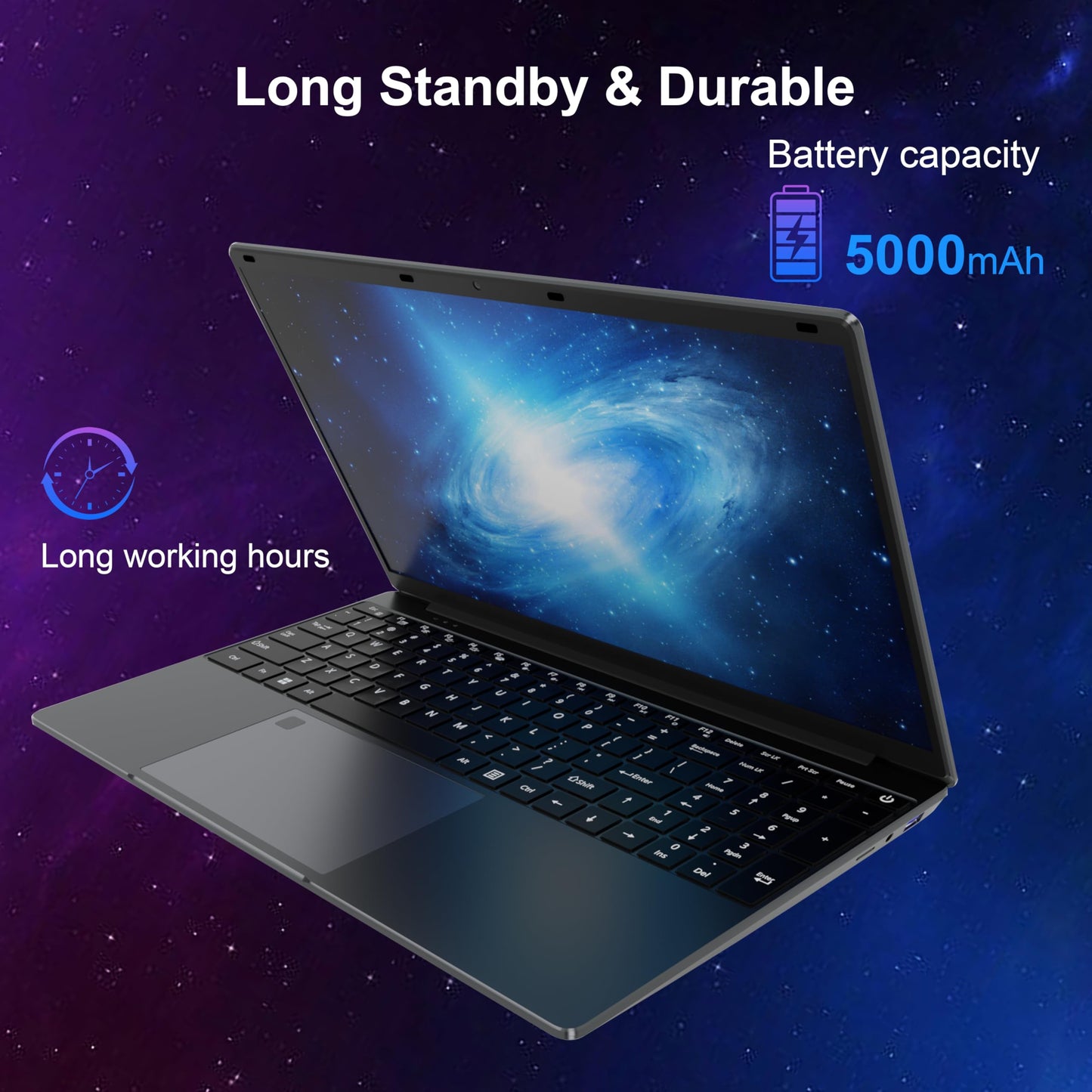 15,6 " Ordinateur portable - 16 Go de RAM 512 Go SSD, pc portable Quad Core N95, Le soutien ordinateur portable Touch ID, WiFi, BT4.2, rétroéclairage du clavier, adapté aux étudiants/entreprises