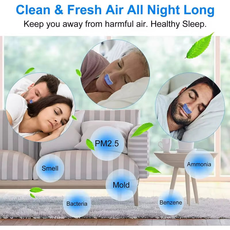 Anti Snoring Devices Upgraded Adjustable Wind Speed Electric Snoring Solution Snore Reducing anti Snore Stopper Blue